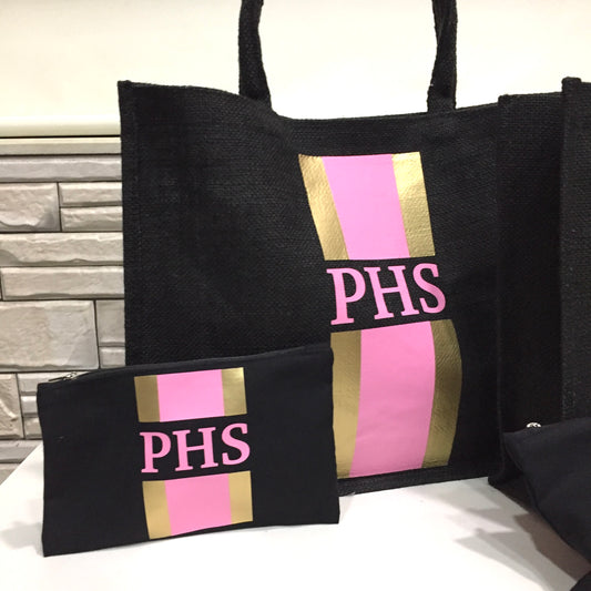 Black - Gold Pink Gold stripes - The Little Gift Co