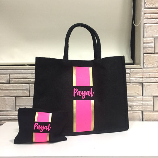 Black (thin stripes) - Gold baby pink stripes - The Little Gift Co