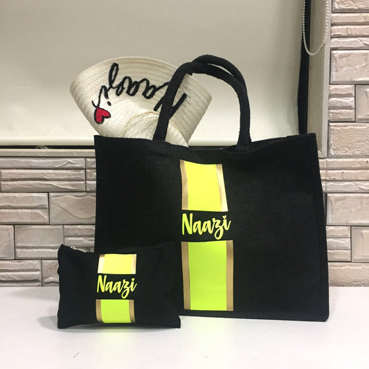 Black (thin stripes) - Gold Yellow Gold stripes - The Little Gift Co