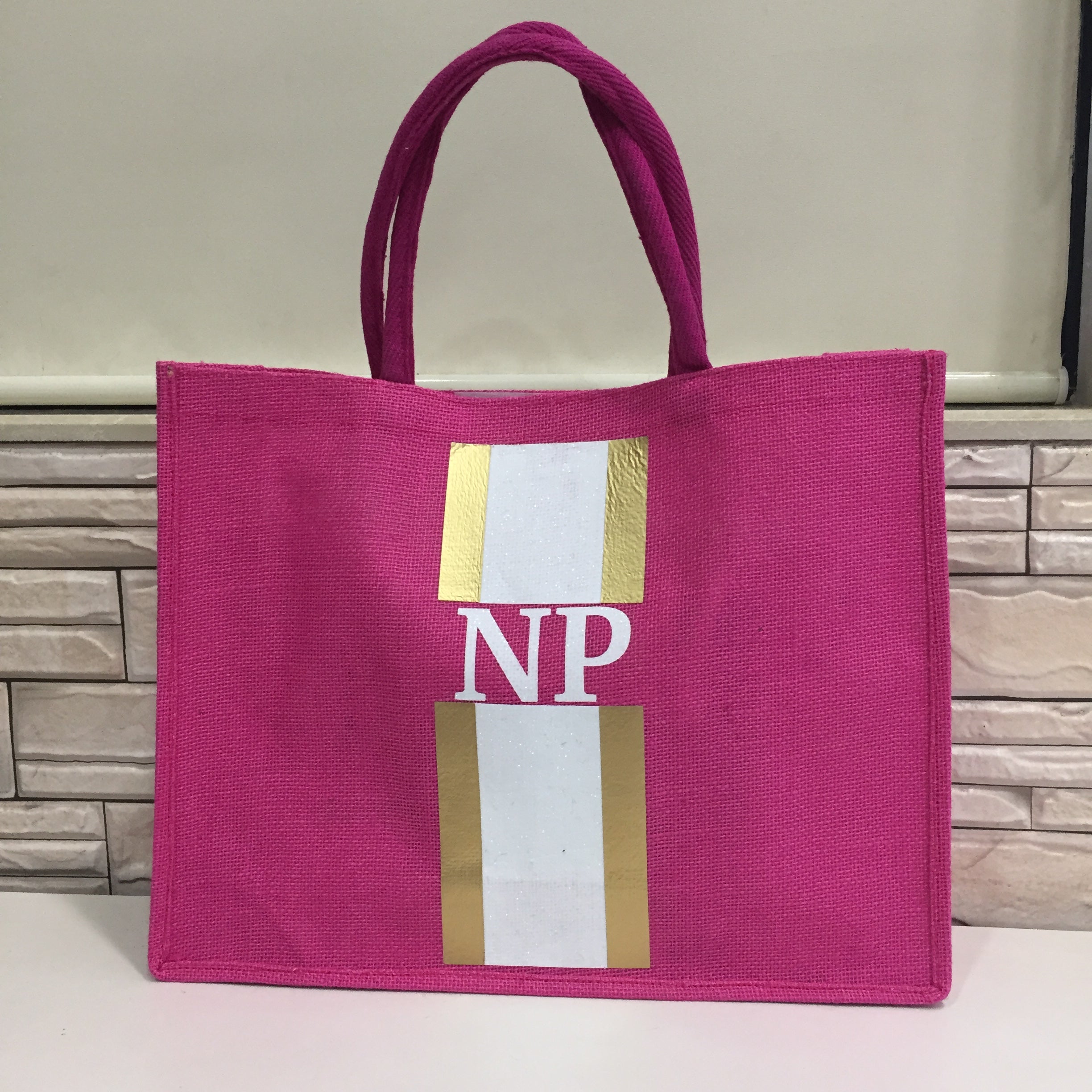 Hot Pink - Gold Stripes - The Little Gift Co