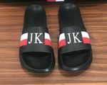 Slides - Black - Red White Stripes