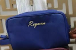 Toiletry Bag - Dark Blue Cursive