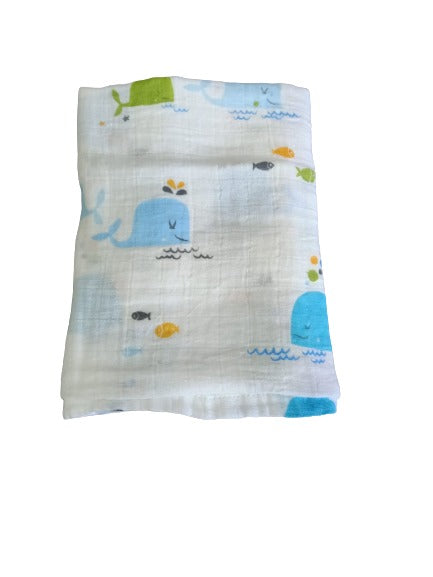 Blue Whale - Muslin Wraps