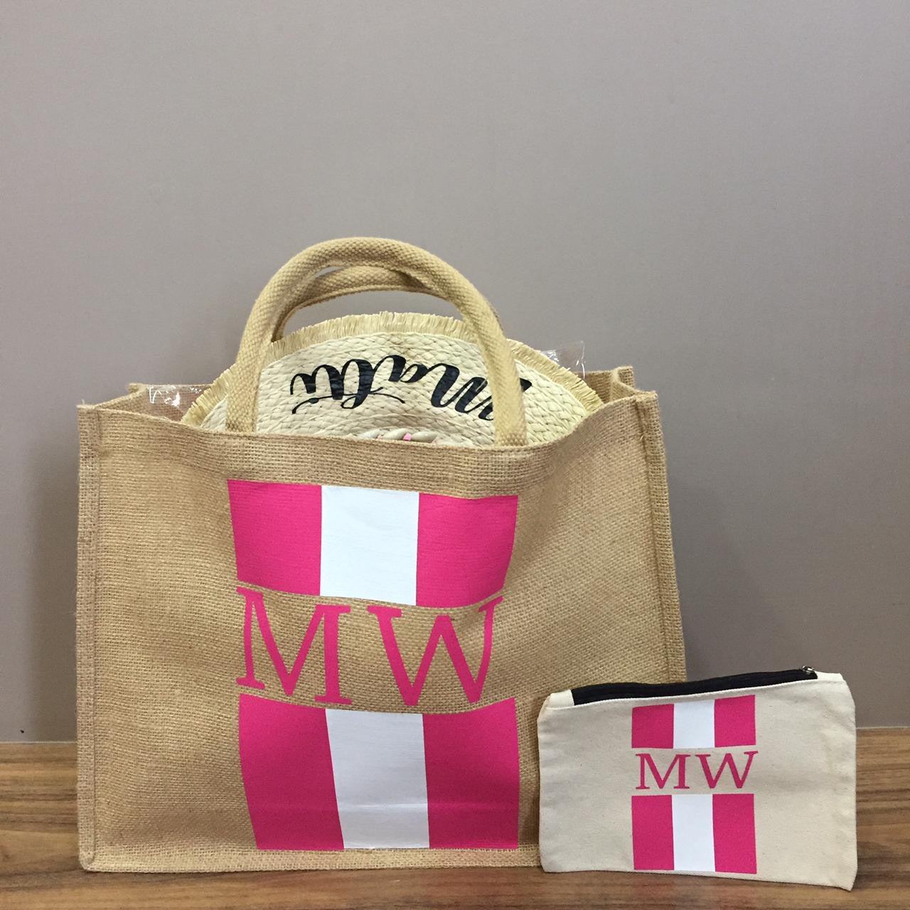 Natural - Pink Stripes - The Little Gift Co
