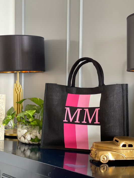 Black - Pink stripes - The Little Gift Co