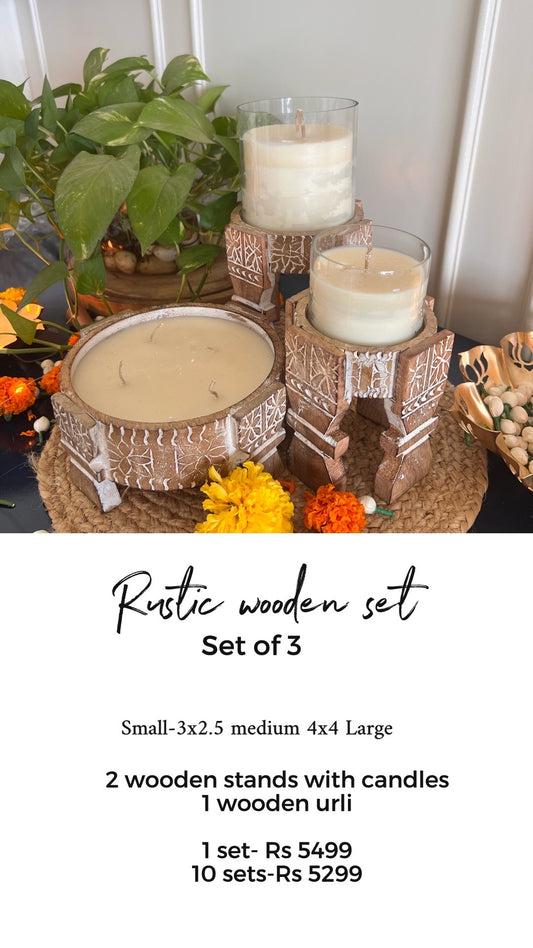 Rustic wooden set